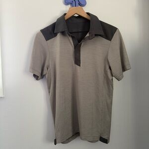 Arc'teryx Men’s Small A2B Polo Shirt Wool Blend Grey Minimal Travel Outdoor